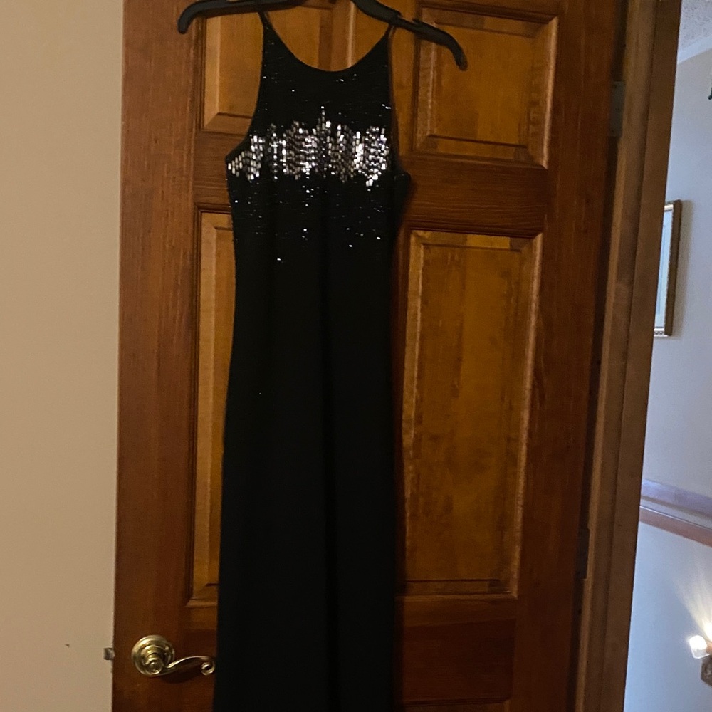 Stunning Black Sequin Backless Dress